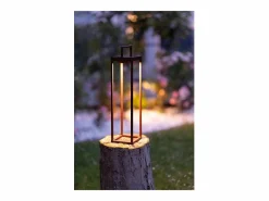 Hot Zafferano - Farol solar para el hogar de 2 LED, 37,3 cm, lámpara de pared y mesa de 2 W con batería y sensor crepuscular, color Iluminación Exterior|Energía Solar