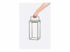 Online Zafferano - Farol solar para el hogar con 2 LED, 37,3 cm, 2 W, para pared y mesa, con batería y sensor crepuscular, color Negro