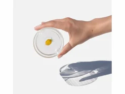 Discount Zafferano Teca Frutta - Juego de 6 Vasos de Vidrio Borosilicato con Limón - Vaso de 35 cl Doble Fondo Decorado a Mano, Fácilmente Lavable Transparente