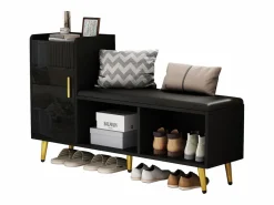 Sale Zapatero - 120 x 35 x 71,5 cm - con asiento tapizado + espacio de almacenaje - aglomerado - Zapatero|Mueble De Almacenaje