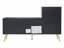 Sale Zapatero - 120 x 35 x 71,5 cm - con asiento tapizado + espacio de almacenaje - aglomerado - Zapatero|Mueble De Almacenaje