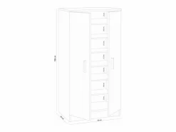 New Loungitude Zapatero 2 puertas 6 estantes - A108 cm Blanco