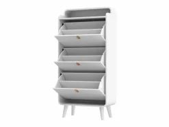 Online Zapatero - Zapatero con 3 cajones plegables y compartimento superior - para entrada y dormitorio Blanco