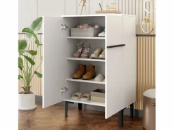 Sale Hauss Spole Zapatero con 2 puertas - estantes regulables 60 × 34,5 x 95 cm Blanco