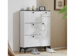 OKWISH Zapatero con 3 puertas, 1 cajón y 1 puerta, estilo moderno, ideal para la entrada o el salón
