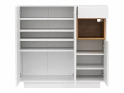 Zapatero con iluminación LED - Zapatero de 3 puertas y 1 cajón - Estantes regulables Zapatero|Mueble De Almacenaje