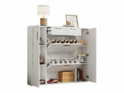Online Zapatero con 2 cajones y 4 puertas - 120x24x107 cm Zapatero|Mueble De Almacenaje