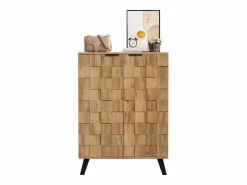 Merax Zapatero con 5 compartimentos - 80,5 x 35 x 109,5 cm - estantes regulables - Tablero de partículas - Color madera