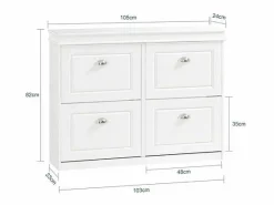Online Sobuy Zapatero con 4 Puertas Organizador para Zapatos 105 x 24 x 83 cm FSR79-W ES Blanco