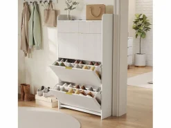 Sale Zapatero con 3 puertas y 2 cajones, estante zapatero basculante, 77 x 24 x 133,5 cm, Zapatero|Mueble De Almacenaje