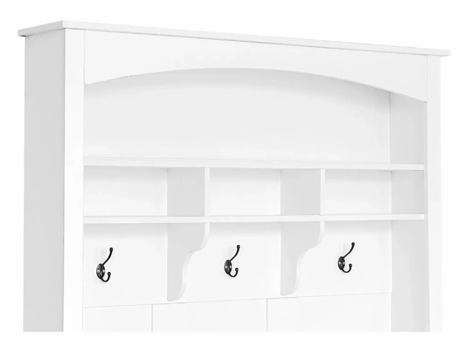 Outlet Merax Zapatero con banco, 2 estantes para zapatos y perchero - 120 x 40 x 190 cm - Tablero de partículas - Blanco