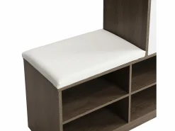 OKWISH Zapatero con banco para zapatos, 3 puertas y 1 cajón, madera y - para recibidores