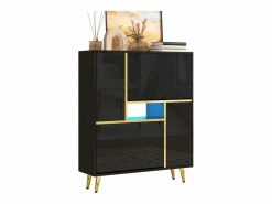 Discount Zapatero con frente brillante - 80 x 25 x 96 cm - LED - Tablero de partículas - Zapatero|Mueble De Almacenaje