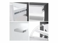 Sale Zapatero con solapas Today 155,5 x 95 x 28 cm, con iluminación LED blanca, estructura en Negro mate, frentes en gris arena de alto brillo Zapatero|Mueble De Almacenaje