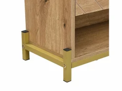 Zapatero de 4 puertas - 108,5 x 24 x 100 cm - para entrada y pasillo - MDF - natural Zapatero|Mueble De Almacenaje