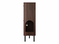 Hauss Spole Zapatero de cuatro puertas, almacenamiento para juguetes de mascotas, color nogal
