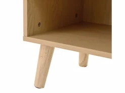 Hot Zapatero de madera con 3 puertas y 1 cajón - Zapatero con tiradores de metal y patas de madera maciza - almacenaje abierto Color natural claro