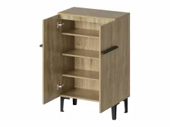 Hauss Spole Zapatero en color madera con 2 puertas - estantes regulables 60 × 34,5 x 95 cm