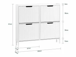 Best Sobuy Zapatero Estrecho con 4 Solapas Organizador FSR177-L-W ES Blanco