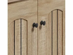 Zapatero moderno - 60 x 31,5 x 95 cm - con 2 puertas y estantes multinivel - tablero de partículas - natural Zapatero|Mueble De Almacenaje