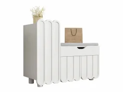 Hot Zapatero moderno - 90 x 35 x 74,5 cm - con 3 puertas + 1 cajón + cojín de asiento - MDF - Mueble De Almacenaje|Zapatero