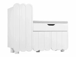 Hot Zapatero moderno - 90 x 35 x 74,5 cm - con 3 puertas + 1 cajón + cojín de asiento - MDF - Mueble De Almacenaje|Zapatero