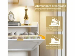 Outlet Zapatero para entrada - 120 x 23 x 118 cm - con 6 compartimentos abatibles - MDF + aglomerado - Zapatero|Mueble De Almacenaje