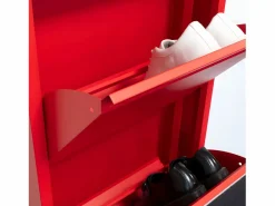 ebuy24 Zapatero Pisa de 4 puertas en metal . Se entrega montado.
