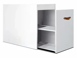 Best Zapatero tirador cuero aglomerado 74x100 cm Blanco