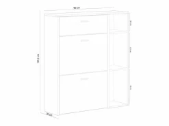 Online Skraut Home Zapatero WIND, color estructura Gris Antracita, color roble, 90x26x102cm Color natural claro