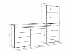 Skraut Home Zapatero, 187x35x145cm, Dormitorio, habitación, Cómoda, Cajonera, Tocador,