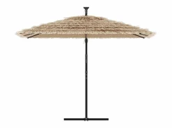 Hot Garden Furniture Zarvir Sombrilla de jardín con LEDs poste acero marrón 290x290x238 cm