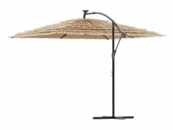 Hot Garden Furniture Zarvir Sombrilla de jardín con LEDs poste acero marrón 290x290x238 cm