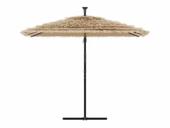 Online Garden Furniture Zarvir Sombrilla de jardín con LEDs poste acero marrón 269x269x235 cm