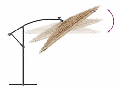 Online Garden Furniture Zarvir Sombrilla de jardín con LEDs poste acero marrón 269x269x235 cm