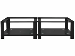ML-DESIGN Zócalo lavadora doble con balda base secadora negra