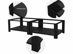 ML-DESIGN Zócalo lavadora doble con balda base secadora negra