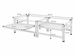 Clearance Zócalo lavadora doble con balda base secadora blanca Mueble Para Lavadora