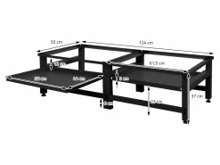 ML-DESIGN Zócalo lavadora doble con balda base secadora negra Negro